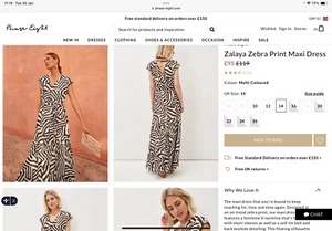 Phase eight Zalaya zebra print maxi dress designer women’s Uk 12 vgc #M2 - Picture 1 of 11