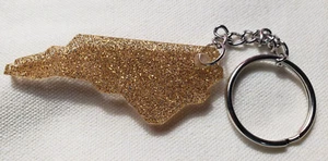 North Carolina Gold Sparkle Keychain - Picture 1 of 5