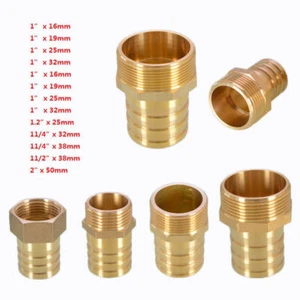BSP Brass Male/Female Thread x Barb Hose Tail End Connector Fitting For Air Fuel - Picture 1 of 20