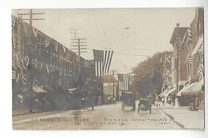 1908 Owego, New York, Front Street in Gala Dress, Firemans Convention RPPC - Picture 1 of 2