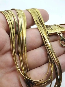 Exquisite Delicate Multi Strand Vermeil Gold Sterling Silver 925 Chain Necklace - Picture 1 of 6