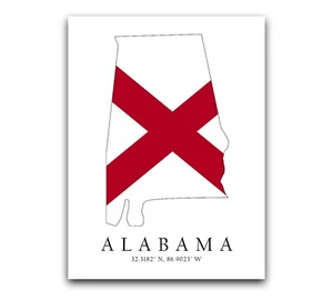 Alabama State Map, Set of 3 Poster Prints, Home Wall Art Décor - Picture 1 of 8