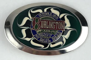 Chicago Burlington and Quincy Belt Buckle C B  &  Q Railroad Enamel - Picture 1 of 4