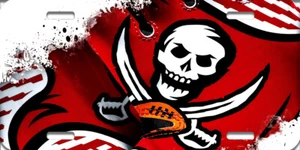 NFL Tampa Bay Buccaneers Pirate Flag Custom Car Truck License Plate New - Picture 1 of 1