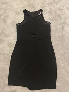 Damen Material Mädchen ärmellos Stretch Body Con Kleid Netz Akzente Größe L - Bild 1 von 9