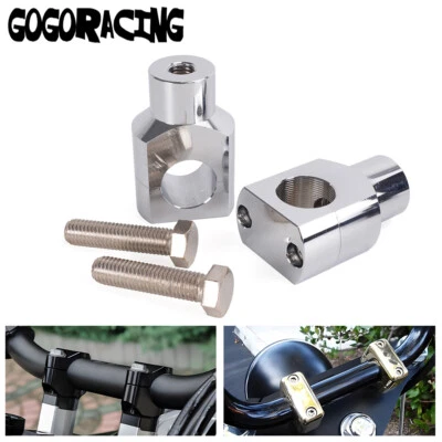 For Harley Dyna Fatboy Softail Sportster 1" Silver Motorcycle Handlebar Risers Foto 1 de 4