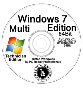 Bootable Multi Edition Windows 7 64-Bit Service Installation Recovery Upgrade CD Only - Bild 1 von 1