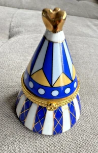 René Hand Painted Tree Shape Hinged Lid Trinket Vanity Pill Box - Picture 1 of 12