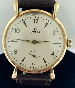 OMEGA RARO UOMO GRANDE MISURA ORO ROSA 18K 35 MM~ALETTE A GOCCIA~1944~# 2271 - Foto 1 di 11