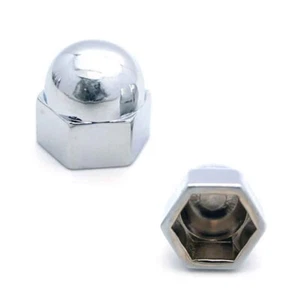 10 Pack Chrome Metal Hex Nut Bolt Press On Covers Car & Truck Motorcycle - 1/2" - Picture 1 of 3