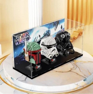 Acrylic Display Case for LEGO Star Wars Helmets 75274+75276+76277 w/background - Picture 1 of 5