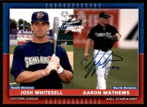 2007 GrandStand New Hampshire Fisher Cats aaron Mathews Signed IP AUTO #NNO