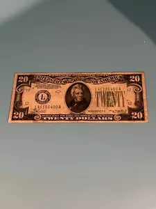 1934 A San Francisco California Note $20 Dollars Bill L46186400A. - Picture 1 of 2