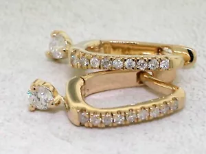 Paar Creolen 585 Gelbgold 14Kt 20 Brillanten total 0,22ct Wesselton Ohrringe - Bild 1 von 4
