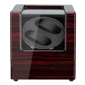 POUILLA Piano Painting Ebony Wooden Automatic Watch Winder Black Cover-Open Auto - Picture 1 of 5