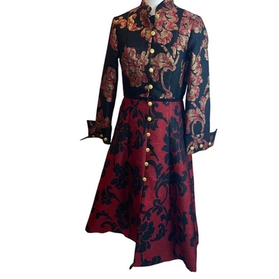 Samuel Dong Womens Coat Size Small Multicolor Brocade Pockets Floral New - Image 1 of 4