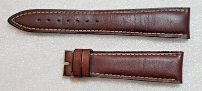 Autêntica pulseira de relógio de couro marrom Blancpain 20/16mm 74+115mm fabricante de equipamento original - Imagem 1 de 3