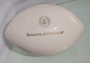 BANCO DE FÚTBOL AMERICANO UCONN UNIVERSIDAD DE CONNECTICUT cerdito cerámica - Imagen 1 de 5