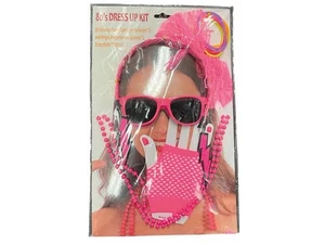 Kit de accesorios de disfraz rosa neón años 80 Madonna Rave traje de fiesta retro Halloween - Imagen 1 de 1
