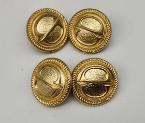 Lot/4 Vtg Christian Dior Monogram Brass Shank Buttons Sporrong Sweden 15.4mm - Picture 1 of 3