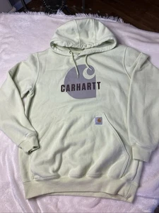 Carhartt Herren Pullover Hoodie Sweatshirt Gr. M Loose Fit hellgrün Taschen - Bild 1 von 10