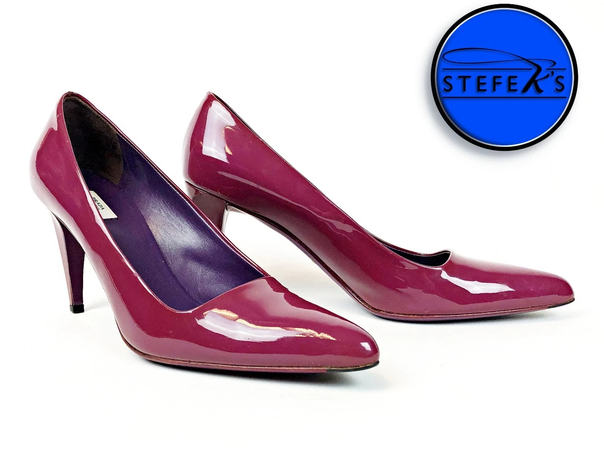 PRADA Patent Leather Low (1-1.9 in) Heel Height Heels for Women