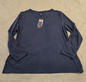 Camisa para mujer Gap manga larga cuello redondo azul marino talla XL nueva con etiquetas - Imagen 1 de 8