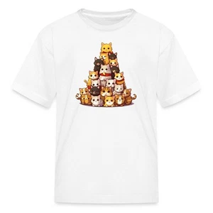 Christmas Cat Tower Cattree Catmas Kid's T-Shirt - Picture 1 of 13