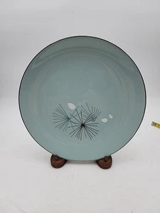 Vtg Midcentury Franciscan Silver Pine Cone Dinner Plate 10.5" MCM Turquoise Blue - Picture 1 of 5