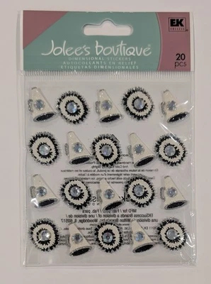Pegatinas para álbumes de recortes Jolee's blancas y plateadas brillantes porristas repeticiones Foto 1 de 2