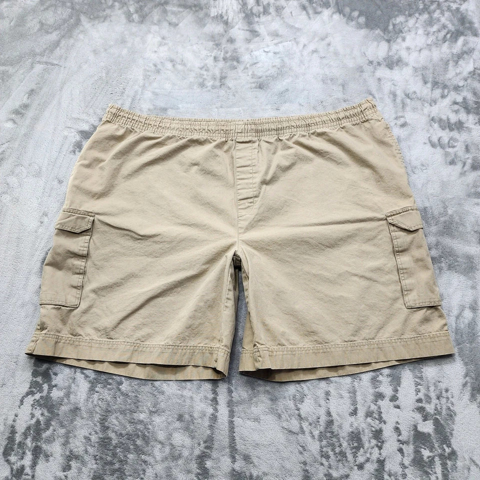 Vintage Reebok Shorts Mens 4XL Tan Khaki Cotton Cargo Pull On Casual Outdoors - Image 1 of 4