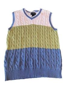 Child Place Kids Boys Sweater Vest Size M 7/8 Blue/Green/White Pullover Easter - Picture 1 of 8