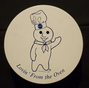 Lata de galletas redonda vintage 1965 Pillsbury Dough Boy - Lovin' From the Oven - Imagen 1 de 8