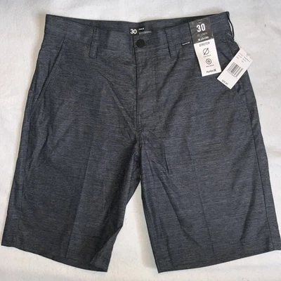 Hurley Men’s Black H20 Dri Stretch 9” Hybrid Surf Outdoor Beach Board Short 30 - Image 1 of 4