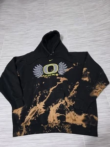 Vintage Nike Oregon Ducks Center Swoosh Batik schwarzer Hoodie Herren 2XL - Bild 1 von 5