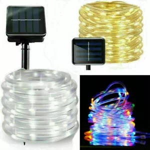 39ft 100LED Solar Rope Tube String Fairy Lights Strip Outdoor Garden Waterproof. - Picture 1 of 15