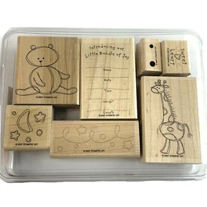 Stampin Up! Paquete De Conjunto De Sellos Alegría RETIRADO Jirafa Oso De Peluche Bebé Anuncio - Imagen 1 de 9