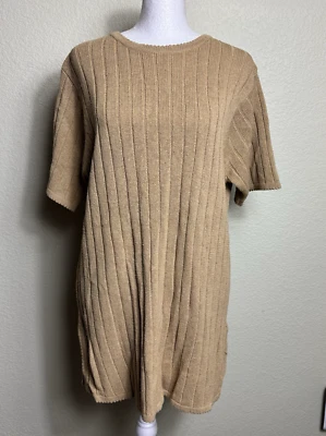 Suéter informal de esquina para mujer mezcla de seda talla M manga corta pulóver marrón Foto 1 de 4