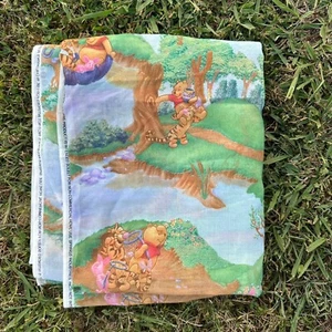 Vintage Winnie The Pooh Sheer Fabric Curtains Drape Kidcore Y2K - Picture 1 of 6