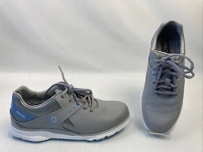 Zapatos de golf Footjoy Pro SL para mujer talla 6M gris azul claro 98118 cuero usados en excelente estado Foto 1 de 4