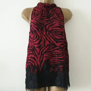 Mint Velvet Blouse Size 10 Summer Top Red Womens Animal Print Occasion Party - Picture 1 of 10