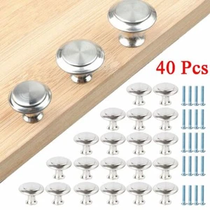 40PCS Door Knobs Cabinet Handles Cupboard Drawer Kitchen Pulls Stainless Steel - Picture 1 of 11