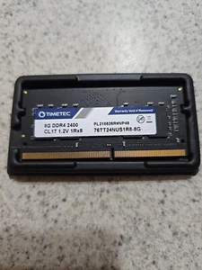 TIMETEC 8GB 1Rx8 DDR4 2400 PC4-19200 SODIMM LAPTOP MEMORY RAM 76TT24NUS1R8-8G - Picture 1 of 3