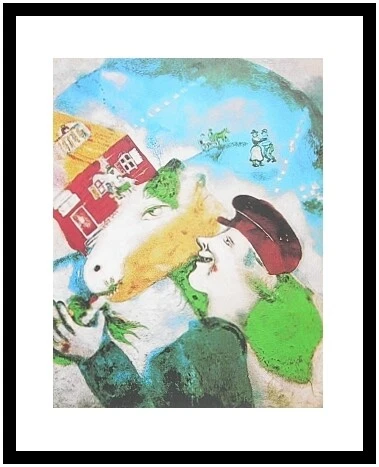 Marc Chagall Poster Kunstdruck Bild im Alu Rahmen Das Landleben 40x50cm Neu - Bild 1 von 1