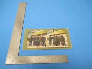 1905 Stereoview T.W.Ingersolle #185 Group Of Japanese Army Telegraphers - Bild 1 von 2