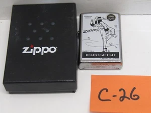C-26 OLD UNSTRUCK OLD ZIPPO LIGHTER WINDY LADY WHITE COLLECTABLE - Picture 1 of 2