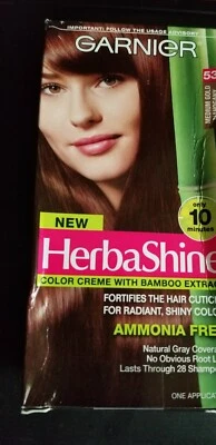 Garnier HerbaShine #535 Oro Medio Caoba Marrón Amoníaco Color Libre PLS LEER Foto 1 de 4