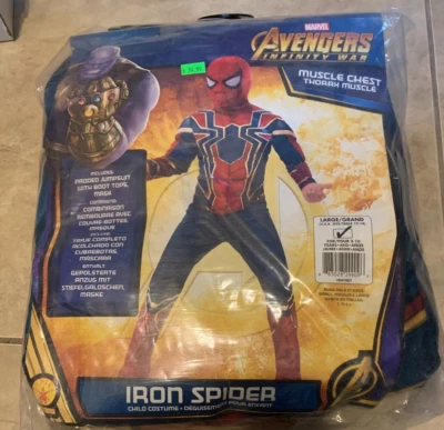 Железный паук Marvel Avengers Infinity войны молодежи костюм большой 8-10 новый с маской - Изображение 1 из 2