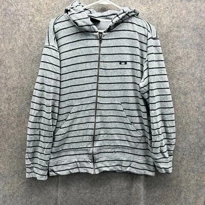 Oakley Sudadera con Capucha Para Hombres Gris Medio Cremallera Completa Polar Rayas Chaqueta Algodón Suéter Foto 1 de 4