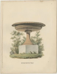 Antiguo estampado de un jarrón de pórfido de Sandberg (c.1864) - Imagen 1 de 1